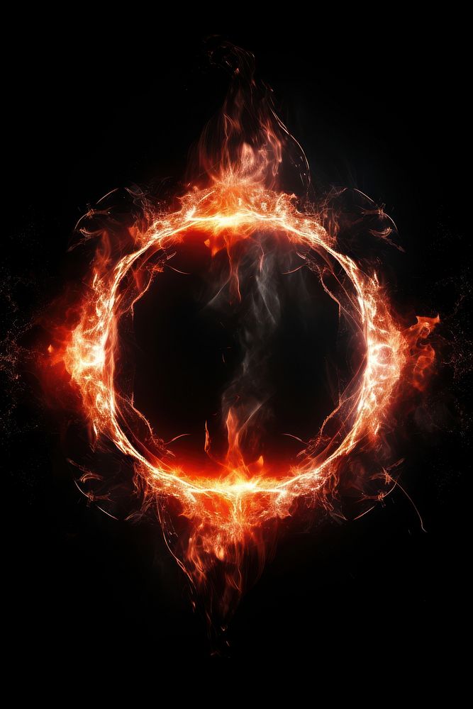 Magic circle space fire illuminated. AI generated Image by rawpixel.