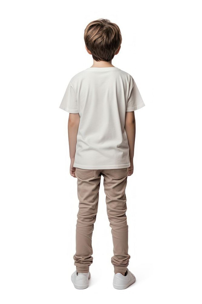 T-shirt mockup standing khaki back. AI generated Image by rawpixel.