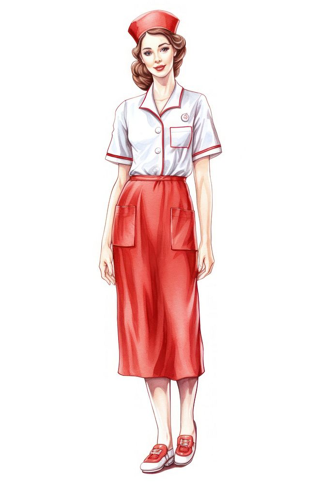 Nurse cartoon drawing dress. AI generated Image by rawpixel.