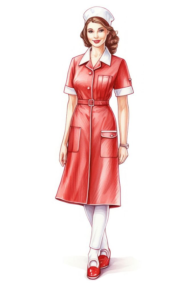 Nurse cartoon drawing adult. AI generated Image by rawpixel.