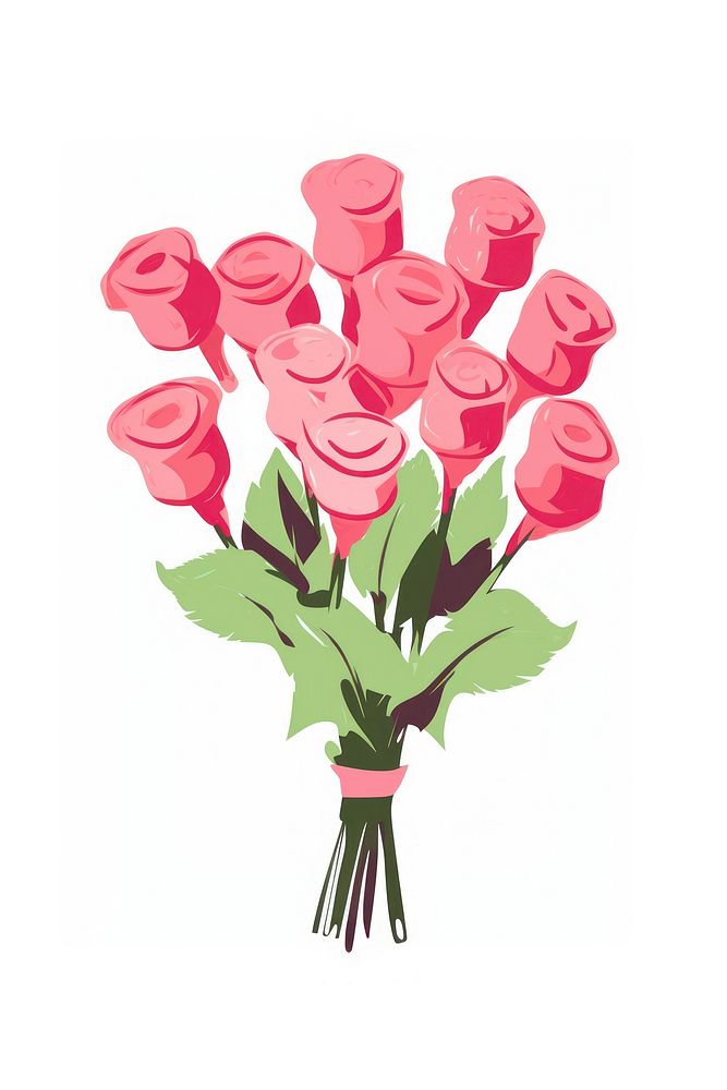 Flowers rose cartoon plant. AI generated Image by rawpixel.