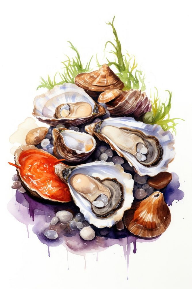 Seafood oyster clam invertebrate. AI generated Image by rawpixel.