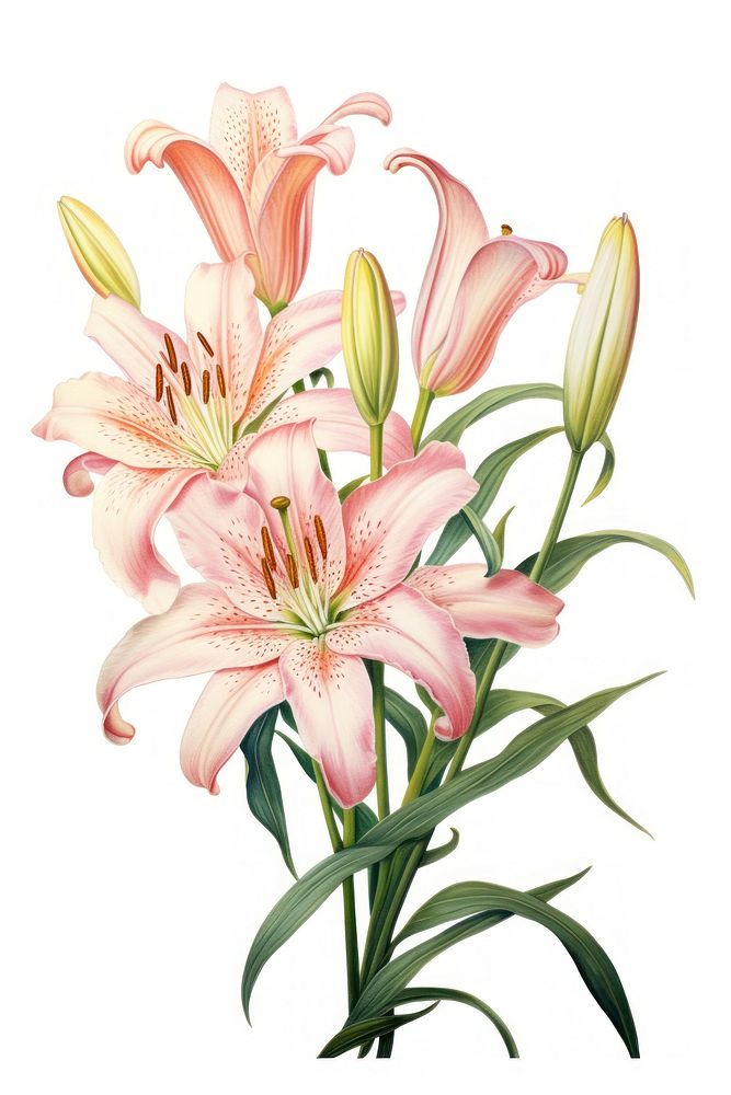 Flower lily drawing plant. 