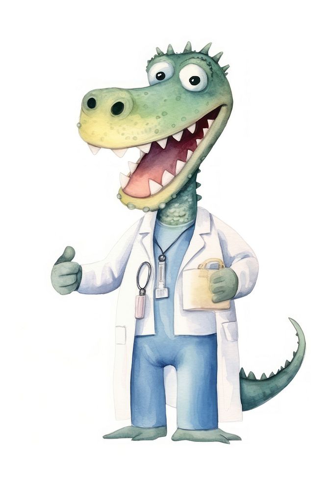 Crocodile doctor holding cartoon animal. AI generated Image by rawpixel.