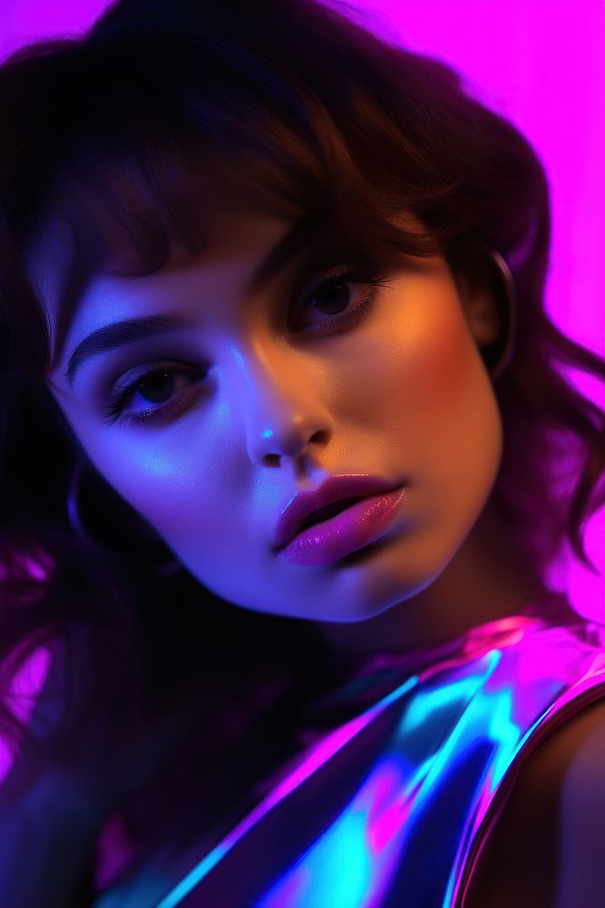 Portrait lipstick purple photography. AI generated Image by rawpixel.