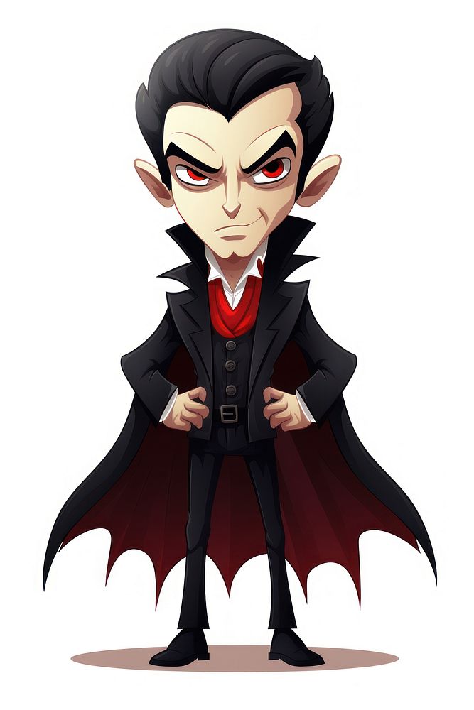 Vampire cartoon adult white background. AI generated Image by rawpixel.