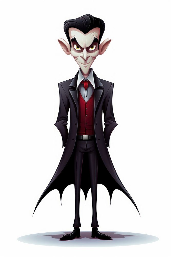 Vampire drawing cartoon white background. AI generated Image by rawpixel.