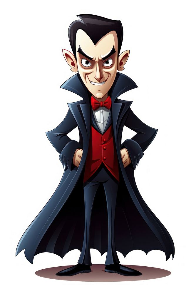 Vampire cartoon white background publication. AI generated Image by rawpixel.