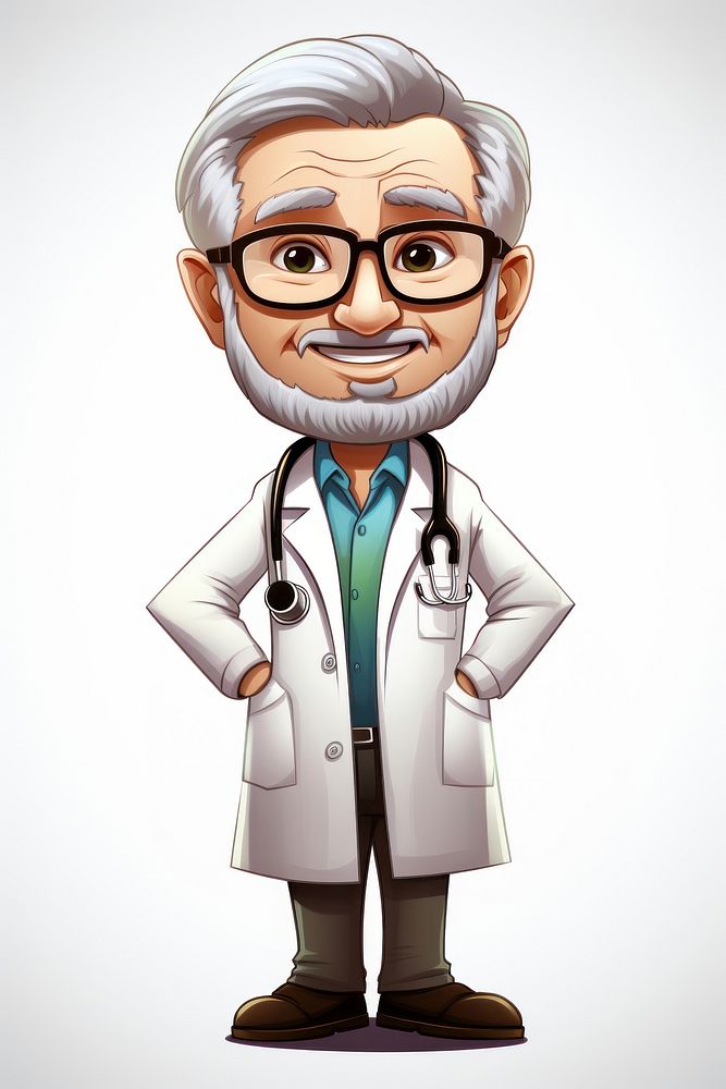 Doctor glasses cartoon stethoscope. AI generated Image by rawpixel.
