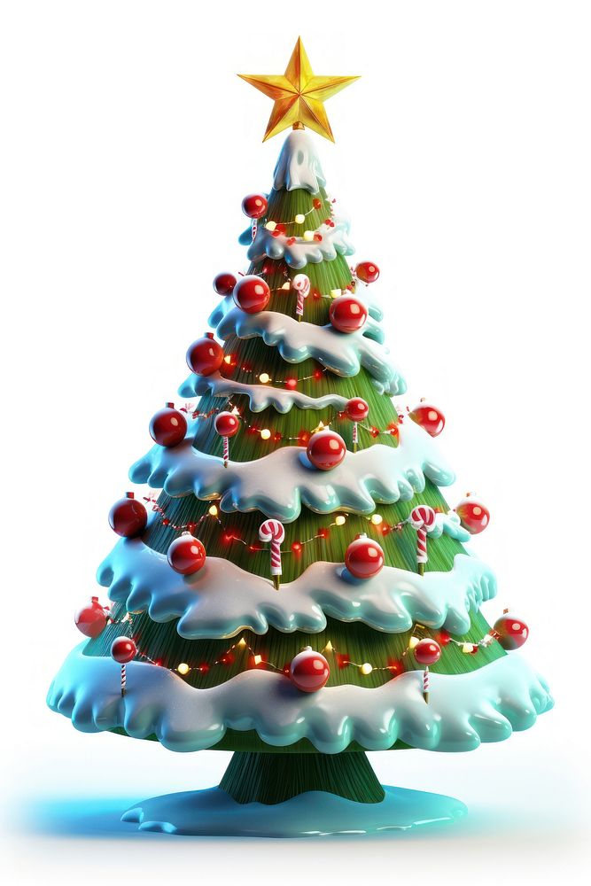 Christmas white tree snow. AI generated Image by rawpixel.