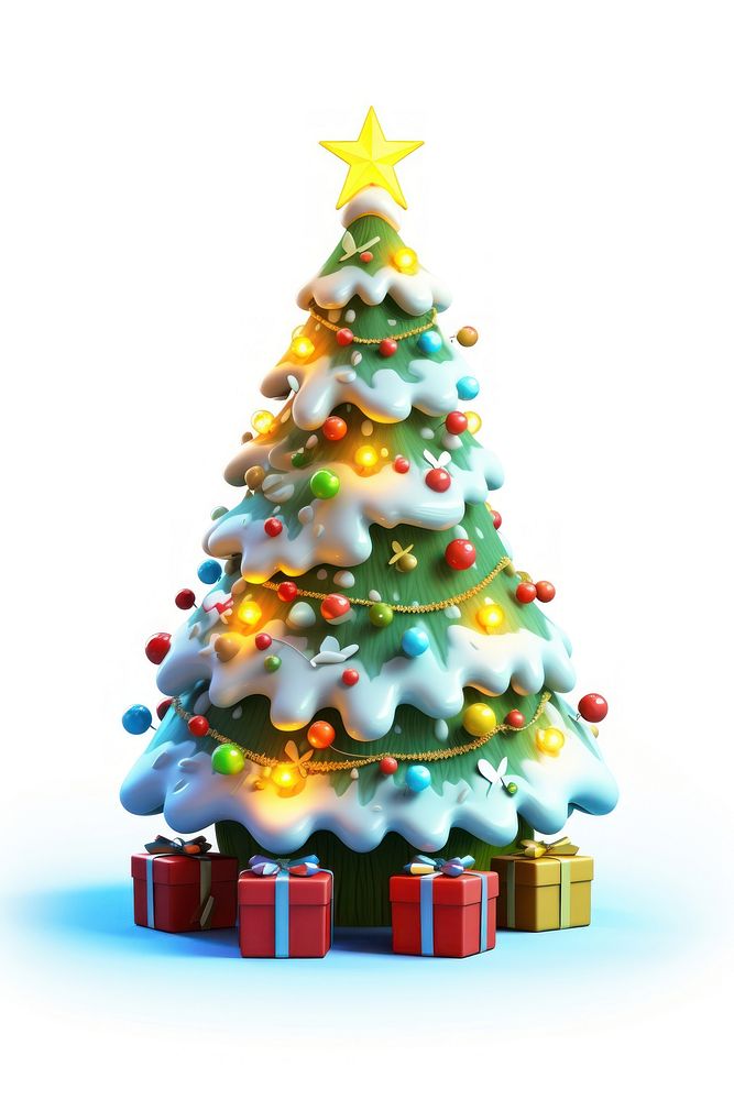 Christmas white tree white background. AI generated Image by rawpixel.