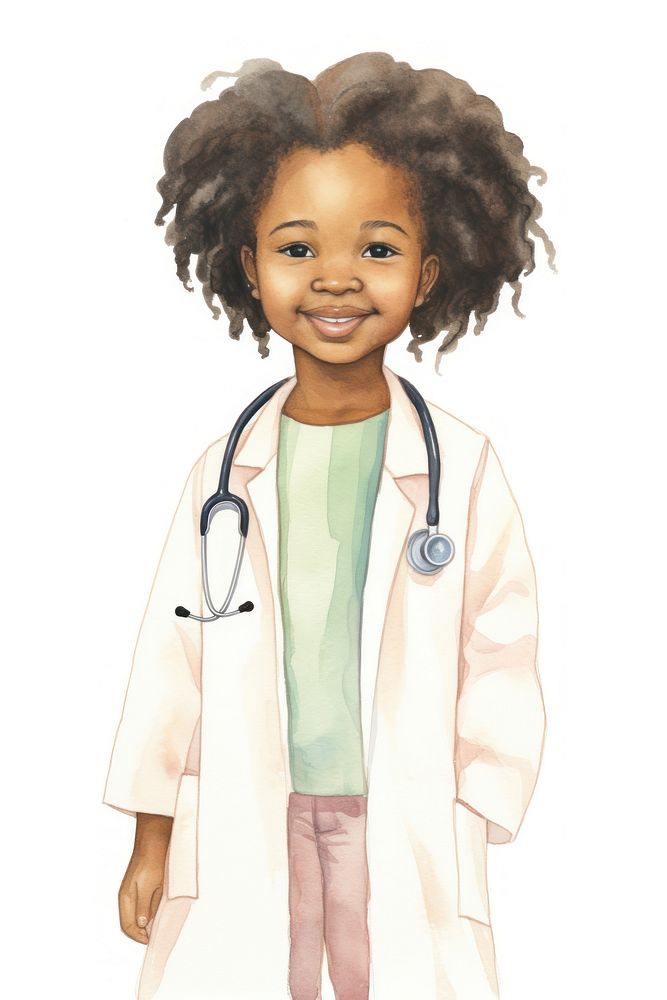 Portrait smiling cartoon doctor. AI generated Image by rawpixel.