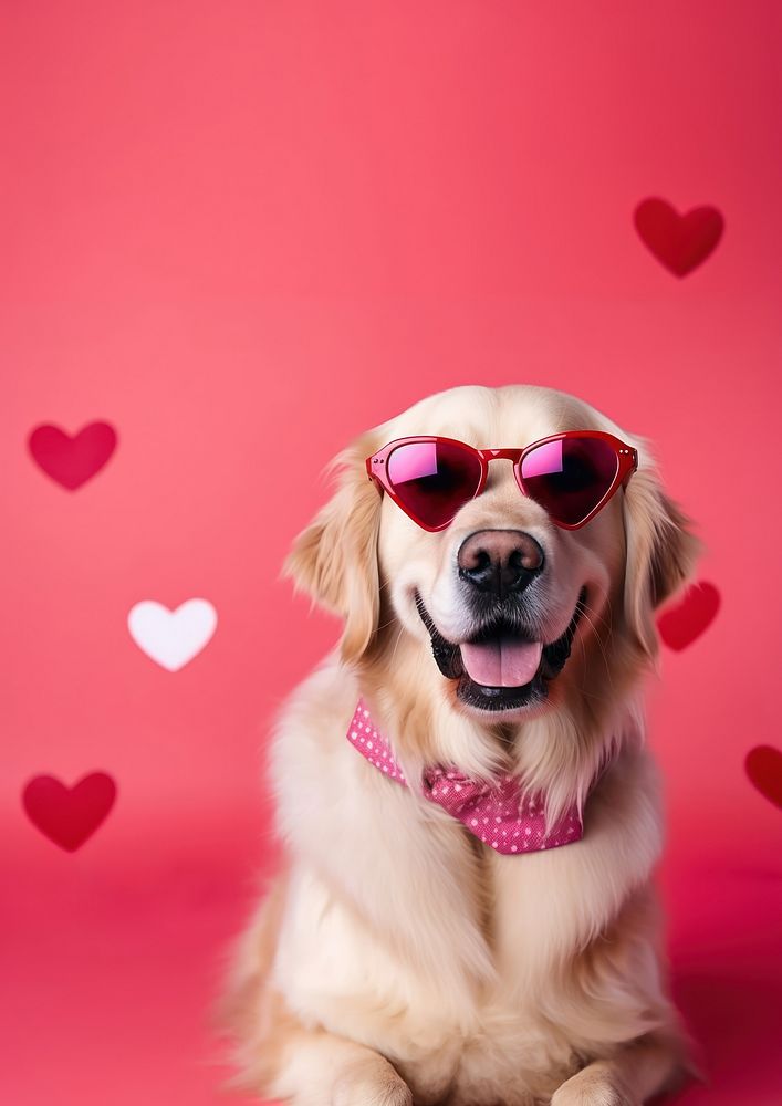 Dog sunglasses retriever portrait. 