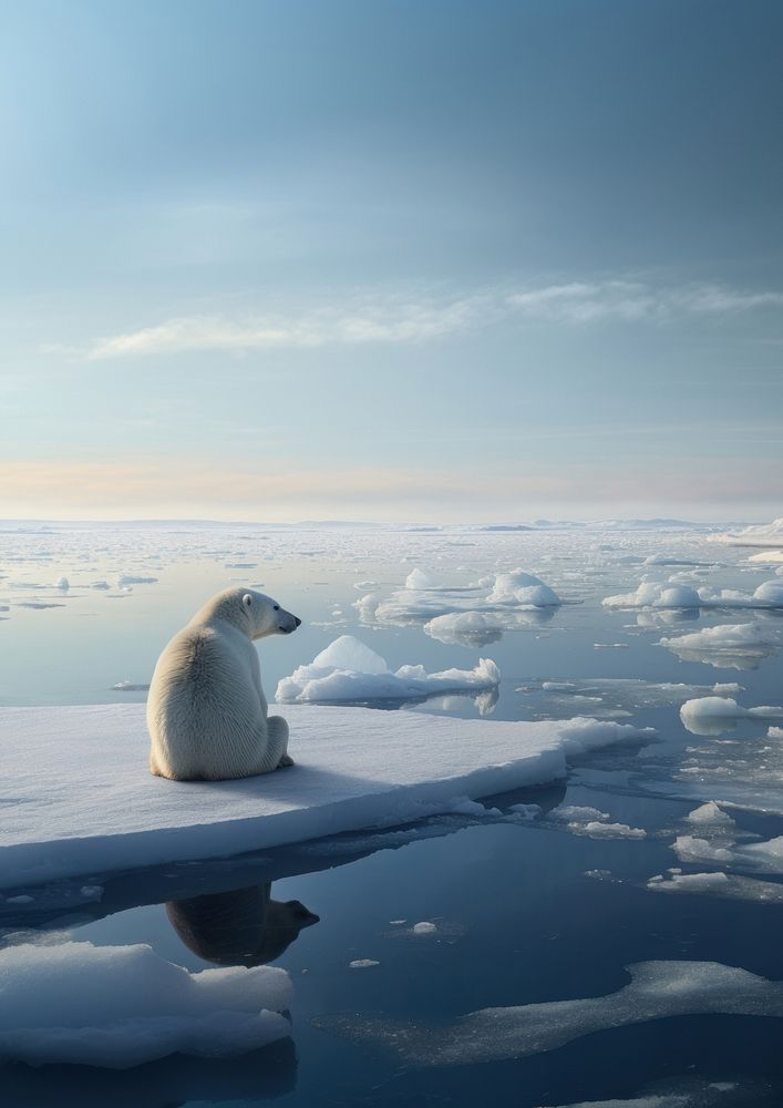 Polar bear, wildlife outdoors. 