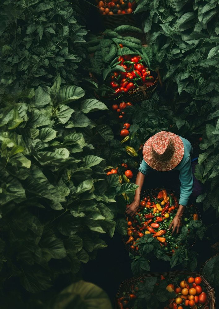 Harvesting vegetable gardening plant. 