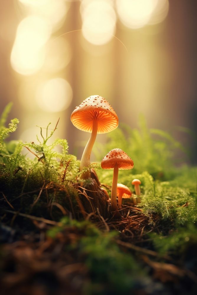 Mushroom nature fungus agaric. AI generated Image by rawpixel.