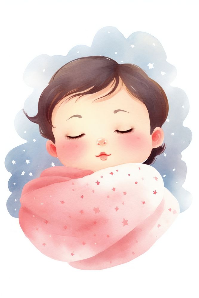 Baby girl portrait cartoon cute. AI generated Image by rawpixel.
