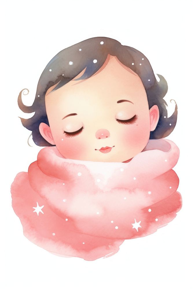 Baby girl cartoon cute comfortable. AI generated Image by rawpixel.