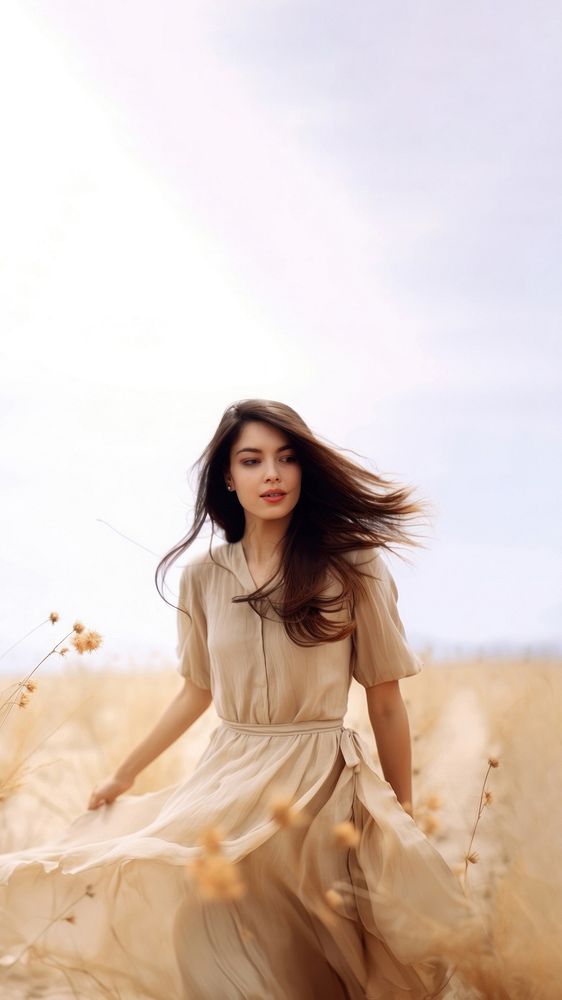 Photo of woman in wildflower. 