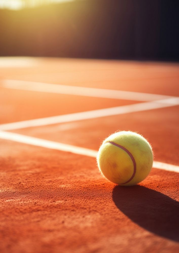 photo of tennis on a court. AI generated Image by rawpixel.