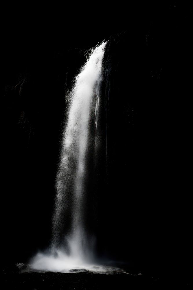 Waterfall outdoors nature night. AI generated Image by rawpixel.