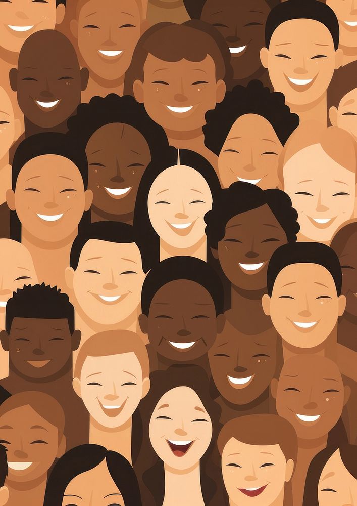Minimal Flat vector Aesthetic illustration of a happy black people, no face, portrait, close up, solid beige color…