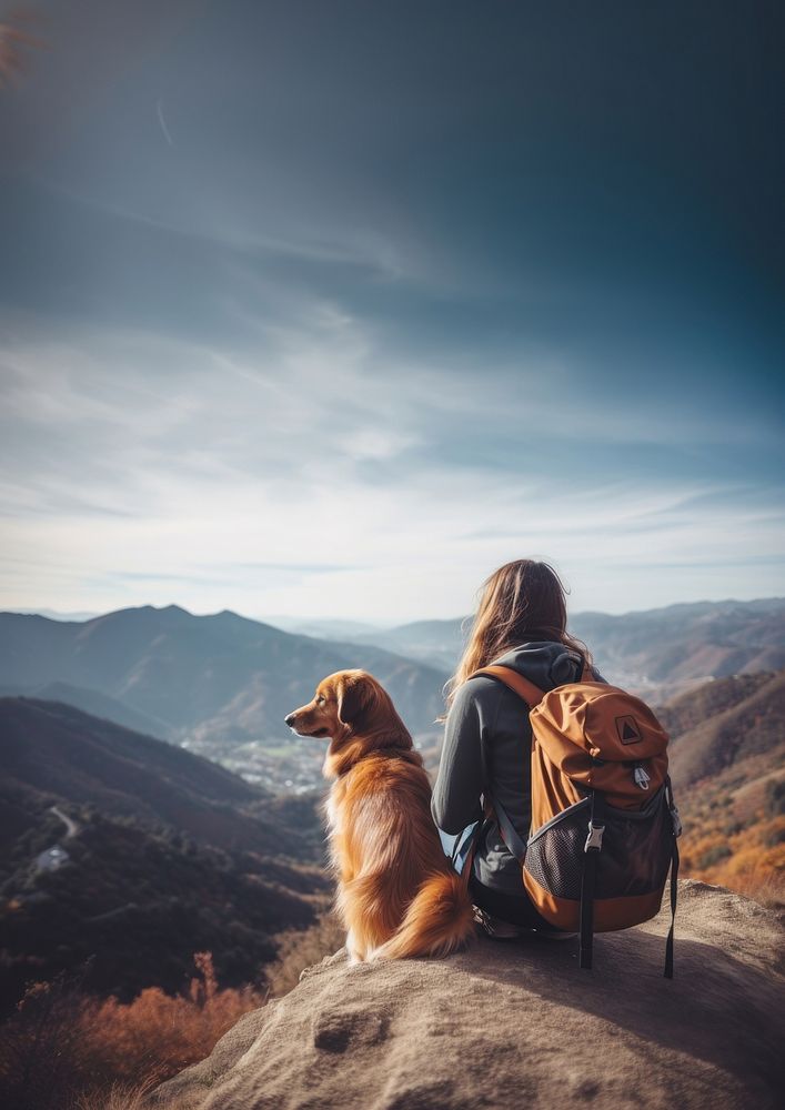 photo of women traveling with dog. AI generated Image by rawpixel.