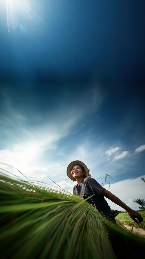 photo of a woman working sustainable farming. 