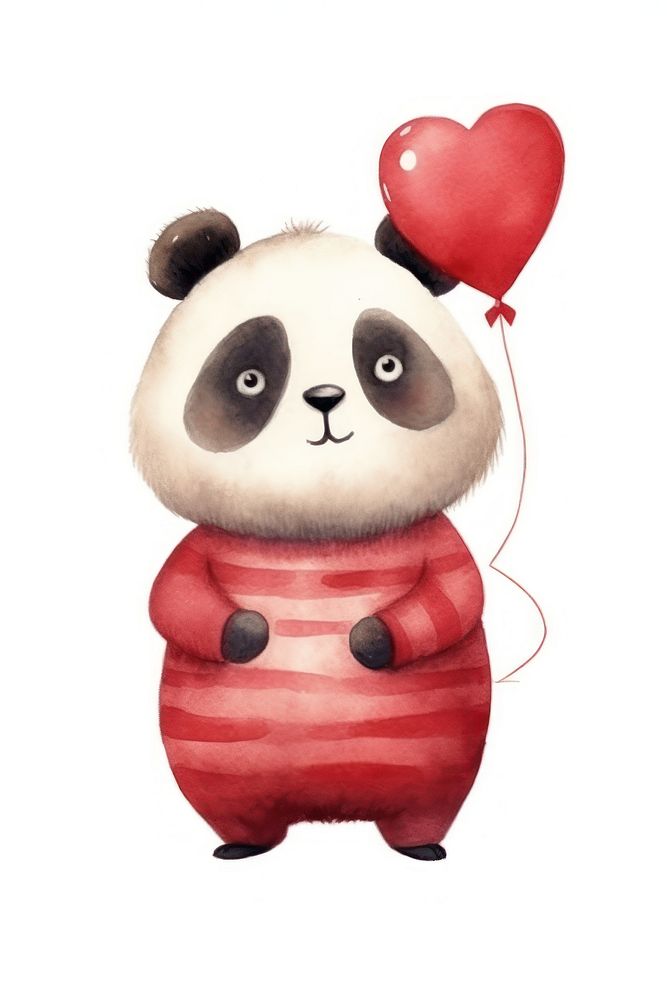 Panda heart cute toy. AI generated Image by rawpixel.