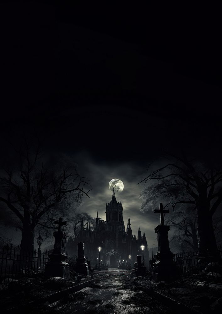 Scary haunted castle, Halloween. 