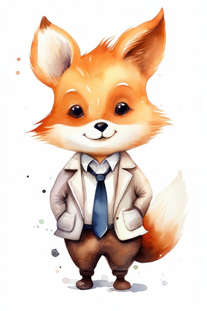 Fox animal cute accessories. AI generated Image by rawpixel.