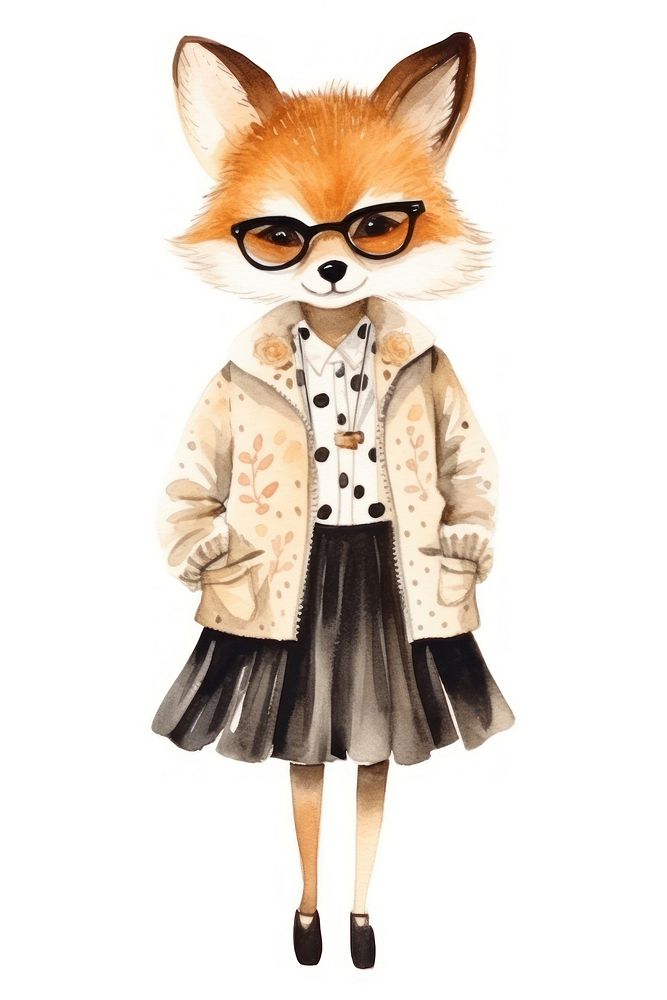 Fox animal footwear glasses. AI generated Image by rawpixel.