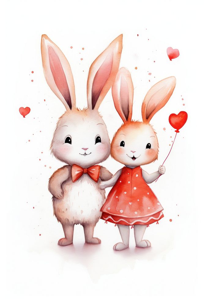 Rabbit animal cute love. AI generated Image by rawpixel.