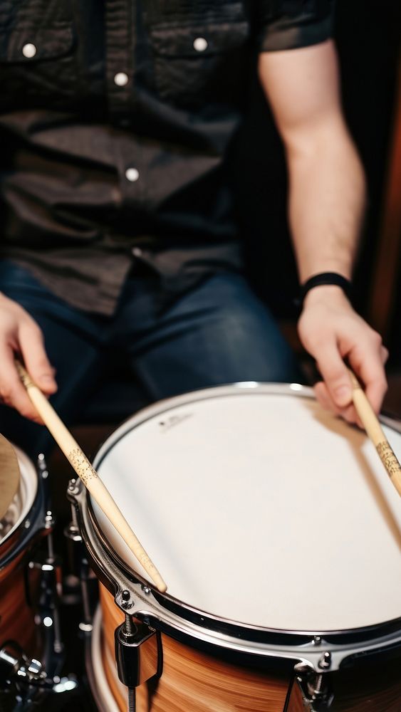 Drums percussion musician adult. AI generated Image by rawpixel.
