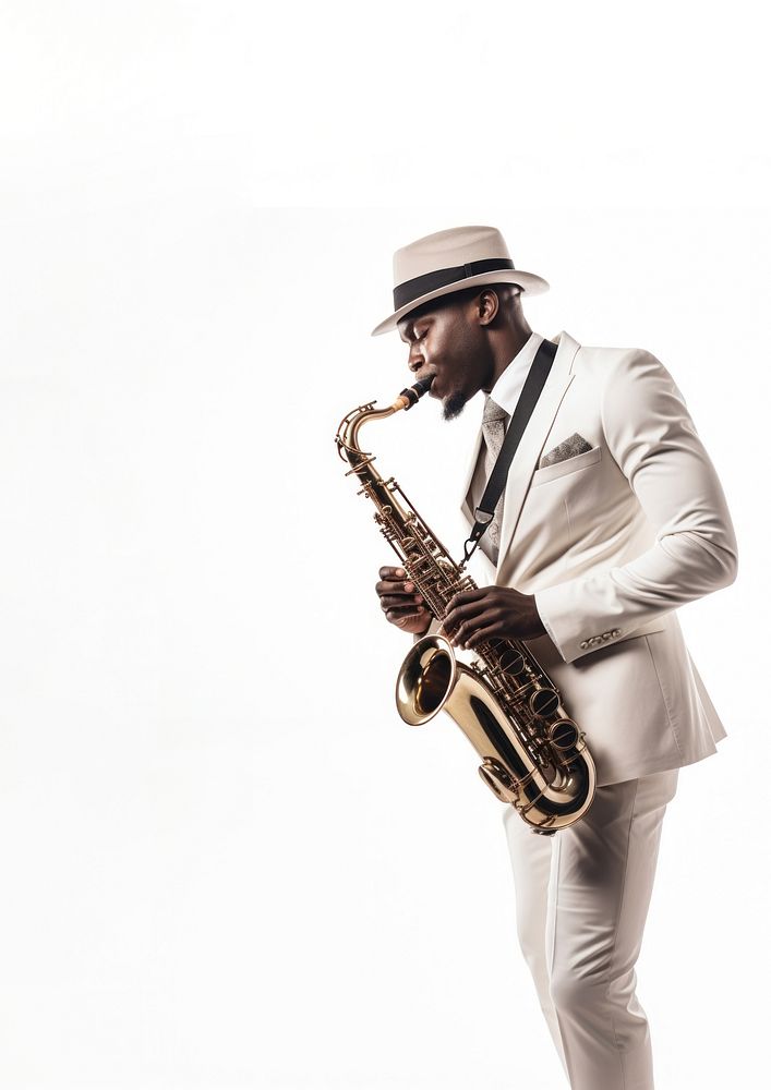 Man playing saxophone. AI generated Image by rawpixel.