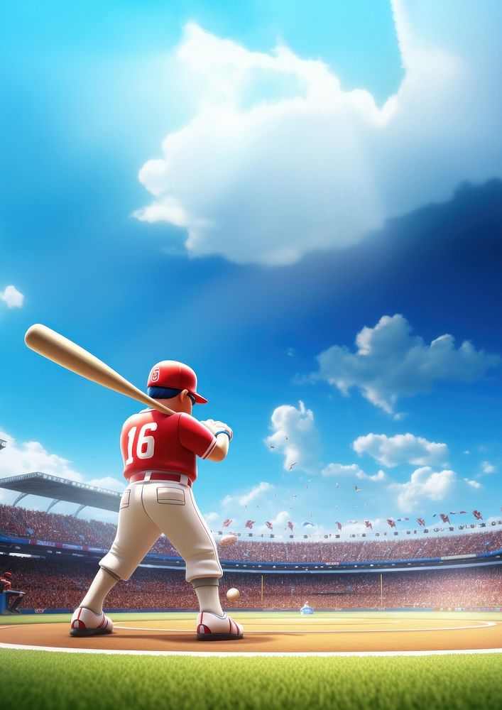 Baseball athlete player sports. AI generated Image by rawpixel.