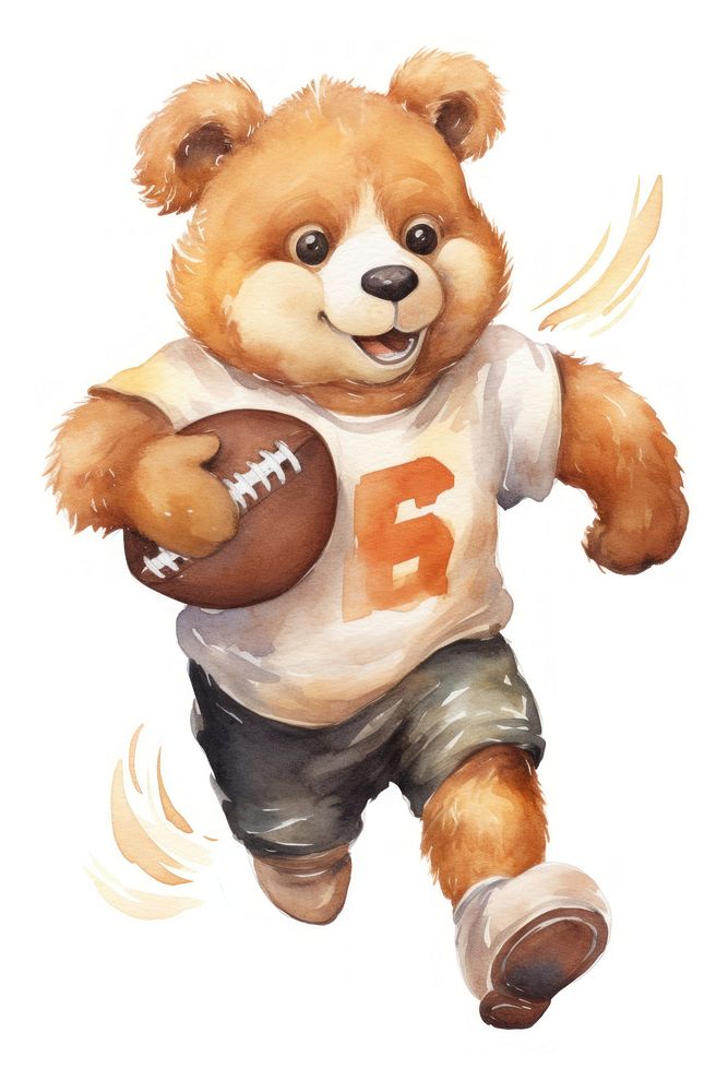 Bear playing football sports animal toy. AI generated Image by rawpixel.