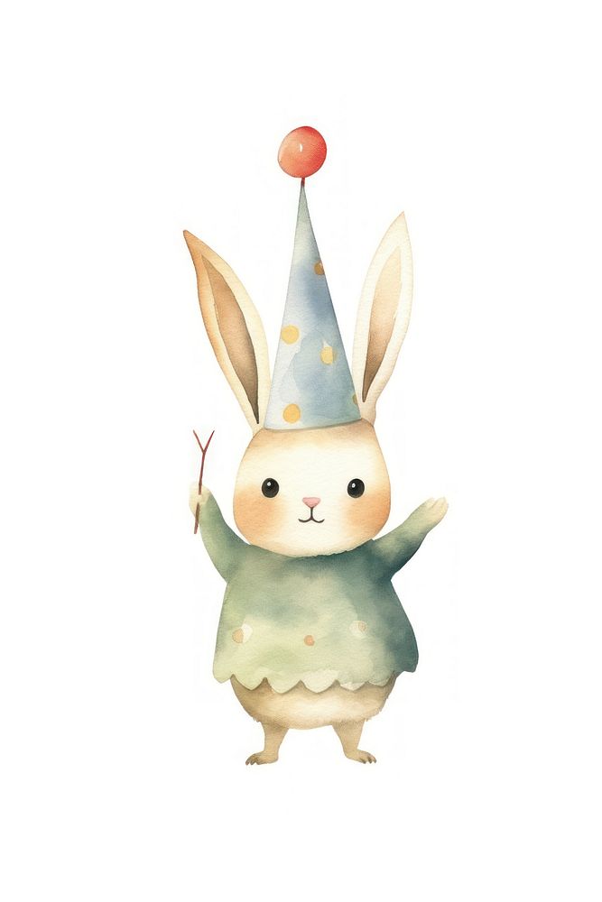 Cartoon cute rabbit happy. AI generated Image by rawpixel.