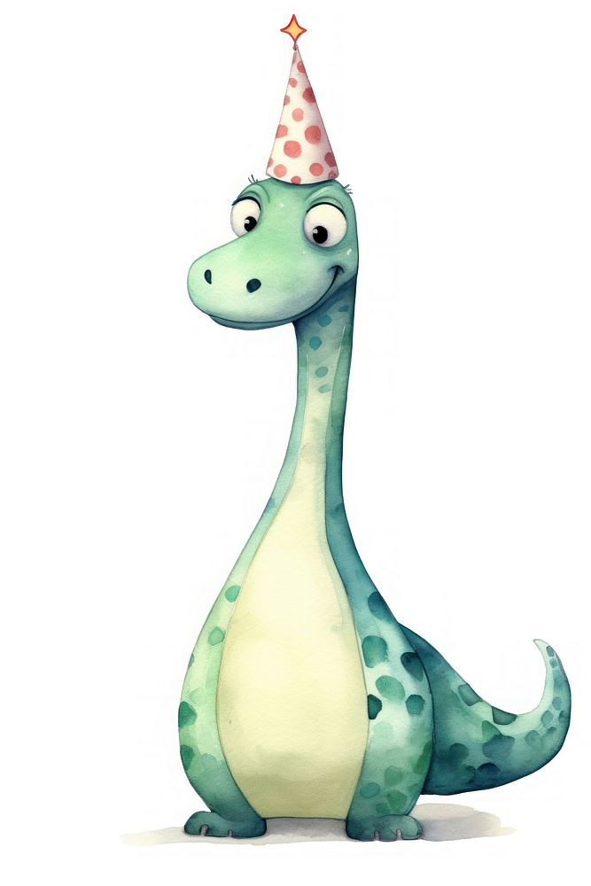 Cartoon character happy Brachiosaurus. 