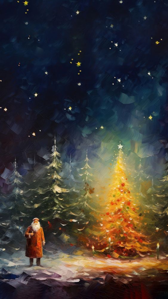 Christmas background in impressionist style