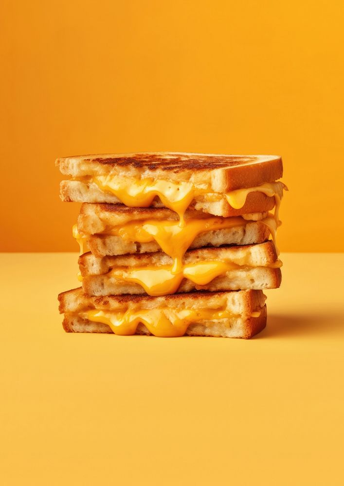 grill four cheese sandwich with melt cheese. AI generated Image by rawpixel.