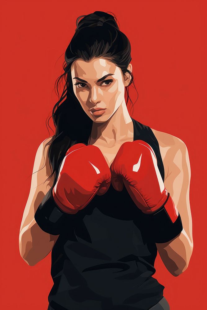 Sports boxing punching portrait. AI Free Photo Illustration rawpixel