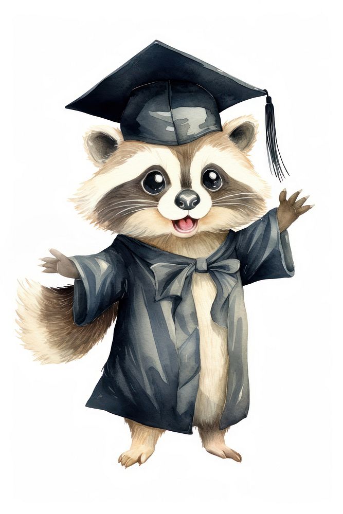 Graduation animal standing portrait. AI generated Image by rawpixel.