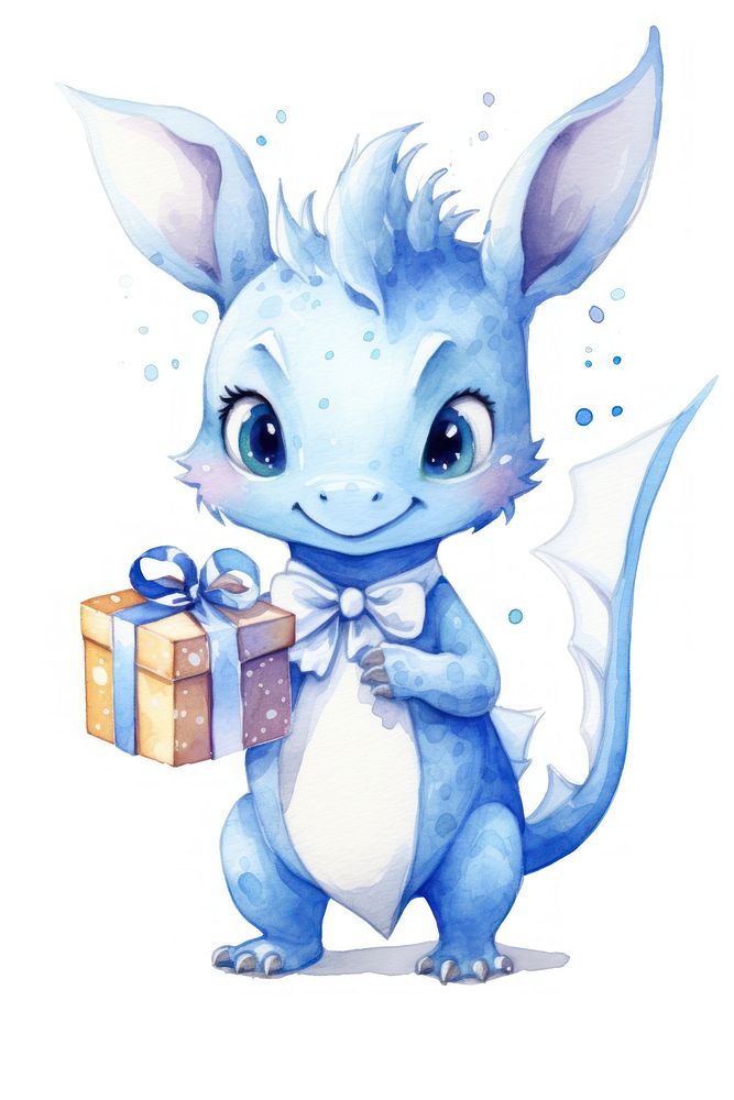 Baby blue dragon animal celebration cute. AI generated Image by rawpixel.