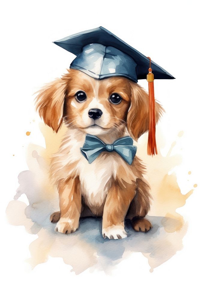 Graduation animal dog portrait. AI generated Image by rawpixel.