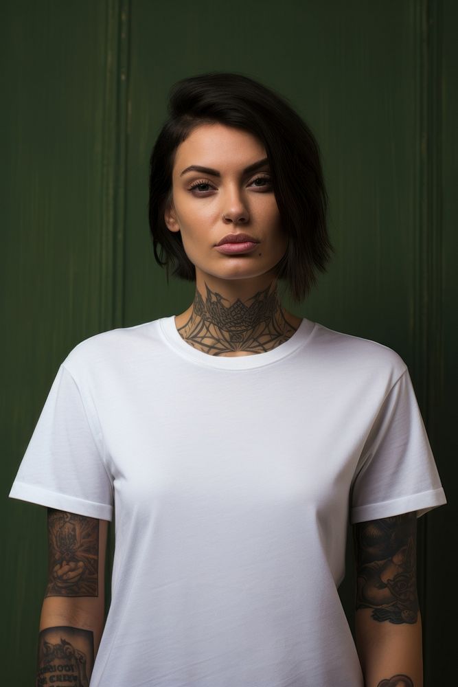 T-shirt tattoo portrait sleeve. AI generated Image by rawpixel.