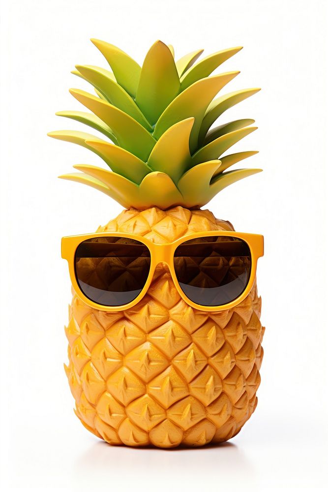 Pineapple wearing sunglasses plant fruit food. AI generated Image by rawpixel.