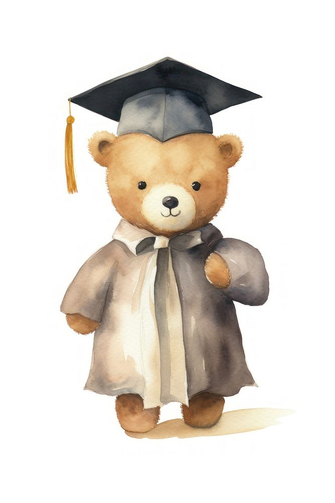 Bear gradutation graduation education cartoon. AI generated Image by rawpixel.