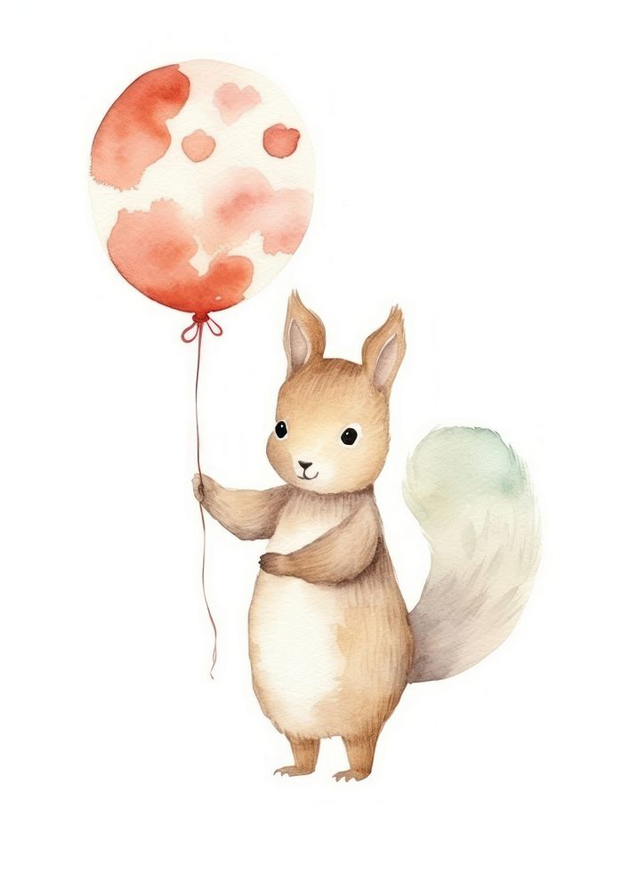 Squirrel balloon mammal rodent. AI generated Image by rawpixel.