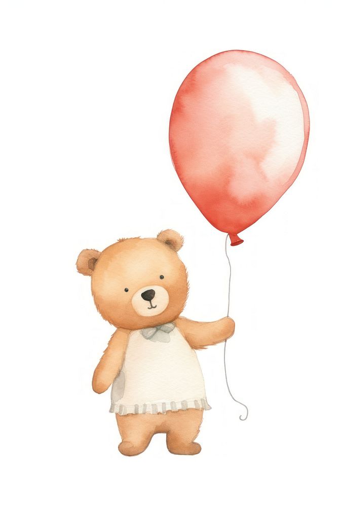 Balloon cartoon cute bear. AI generated Image by rawpixel.